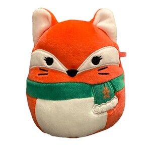 Squishmallows FiFi The Fox 5” Orange Plush With Gingerbread Scarf Holiday 2022